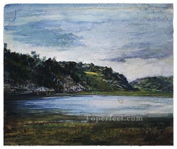 Lake Pond Waterfall Painting - Paradise Rocks landscape John LaFarge